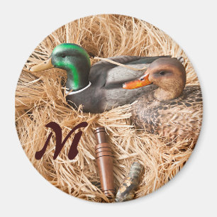Duck Call Mallard Drag Monogramme Aimant initial