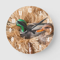 Duck Call Mallard Drake Hunting Hunters Wall Clock