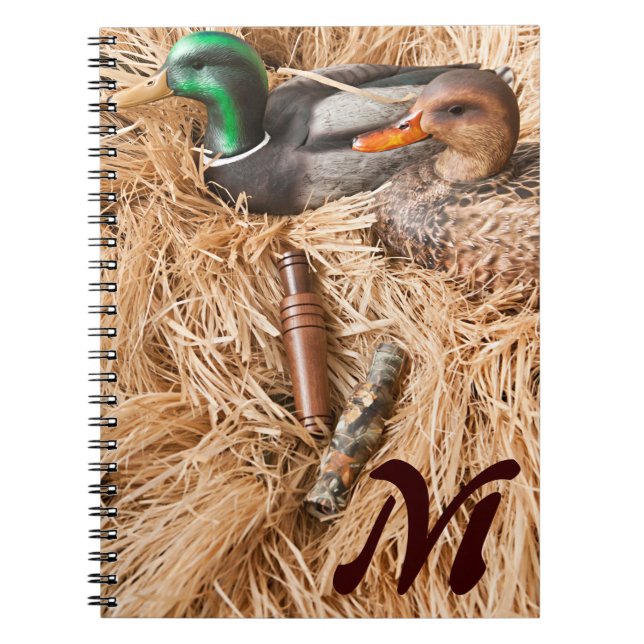 Duck Call Mallard Drake Monogram Initial Note Book (Front)