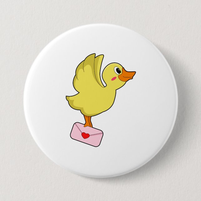 Duck Carrier pigeon Letter 3 Inch Round Button (Front)