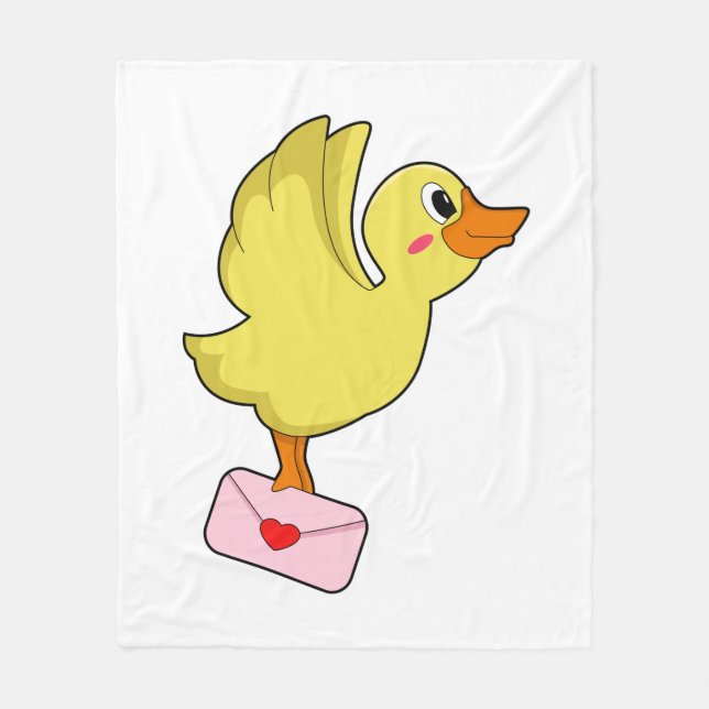 Duck Carrier pigeon Letter Fleece Blanket (Front)