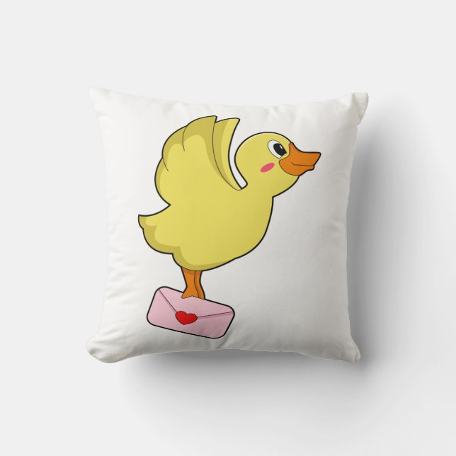 Duck Carrier pigeon Letter Throw Pillow (Front)