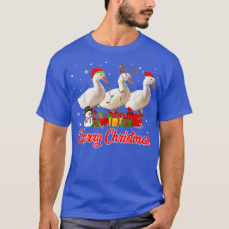 Duck Christmas Pajama Funny Xmas Lights Animals Lo T-Shirt
