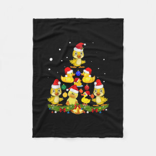 Duck Christmas Tree Fleece Blanket