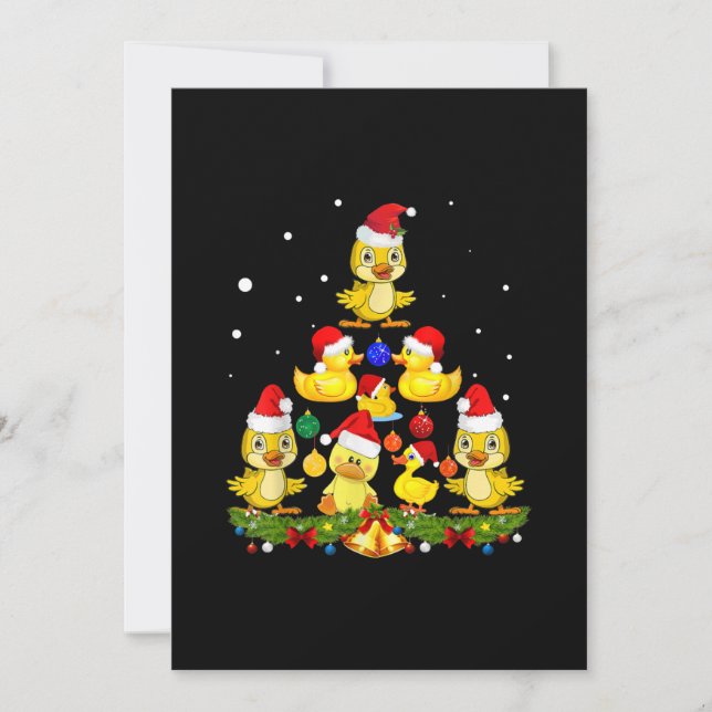 Duck Christmas Tree Invitation (Front)