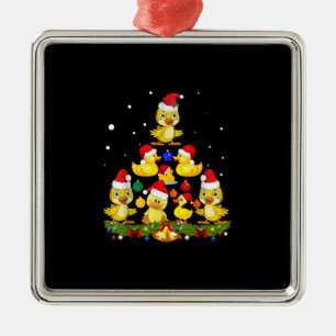 Duck Christmas Tree Metal Ornament