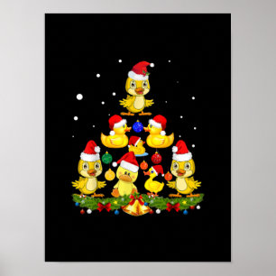 Duck Christmas Tree Poster
