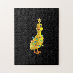 Duck Christmas Tree T  Lights Decor Star Gift Xmas Jigsaw Puzzle