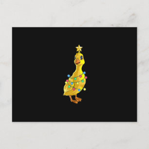 Duck Christmas Tree T  Lights Decor Star Gift Xmas Postcard