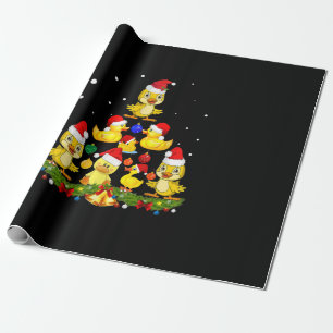 Duck Christmas Tree Wrapping Paper