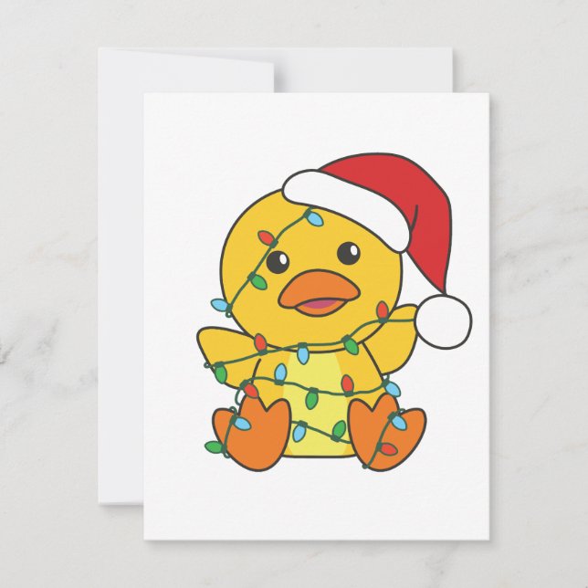 Duck Christmas Winter Animals Holiday Duck Card (Front)
