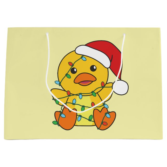 Duck Christmas Winter Animals Holiday Duck Large Gift Bag (Front)