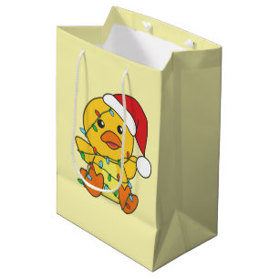 Duck Christmas Winter Animals Holiday Duck Medium Gift Bag