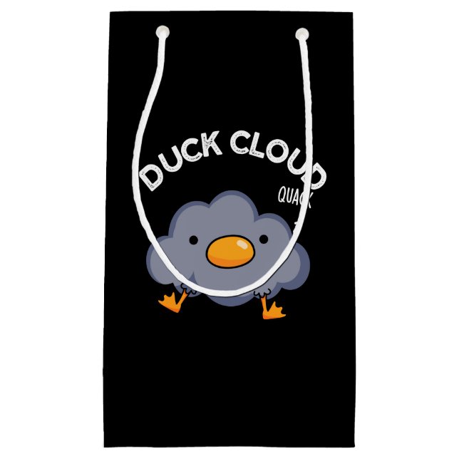 Duck Cloud Funny Weather Pun Dark BG Small Gift Bag (Front)