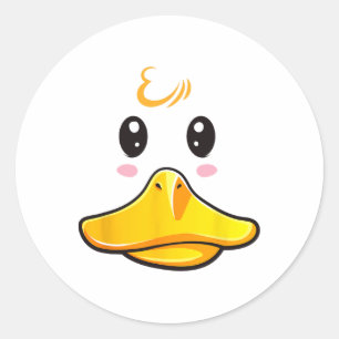 Duck Costume Cute Rubber Ducky Face Halloween Classic Round Sticker