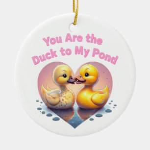 Duck Couple Love – 'You're the Duck to My Pond' De Ceramic Ornament