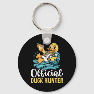 Duck Cruise Boat Tee Funny Rubber Duck Hunting Squ Keychain
