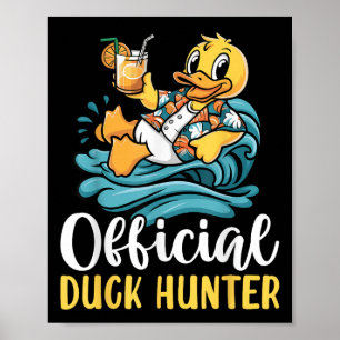 Duck Cruise Boat Tee Funny Rubber Duck Hunting Squ Poster