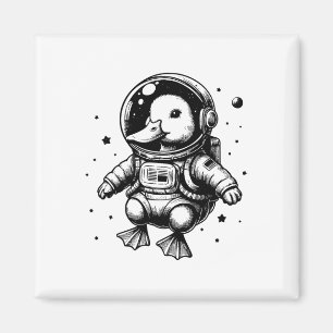 Duck Dad Mom Space - Astronaut Duck Magnet