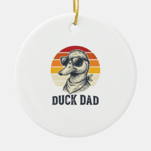 Duck Dad Vintage Duck Sunglasses Vector Shirt Desi Ceramic Ornament