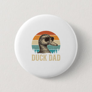 Duck Dad Vintage Engraving Retro Sunset Shirt Desi 2 Inch Round Button