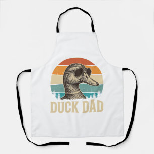 Duck Dad Vintage Engraving Retro Sunset Shirt Desi Apron