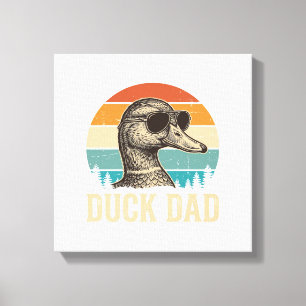 Duck Dad Vintage Engraving Retro Sunset Shirt Desi Canvas Print