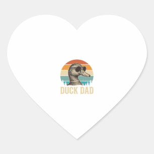 Duck Dad Vintage Engraving Retro Sunset Shirt Desi Heart Sticker
