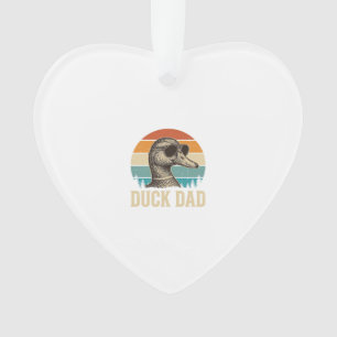 Duck Dad Vintage Engraving Retro Sunset Shirt Desi Ornament