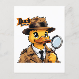 Duck Detective in Brown Trench Coat Postcard