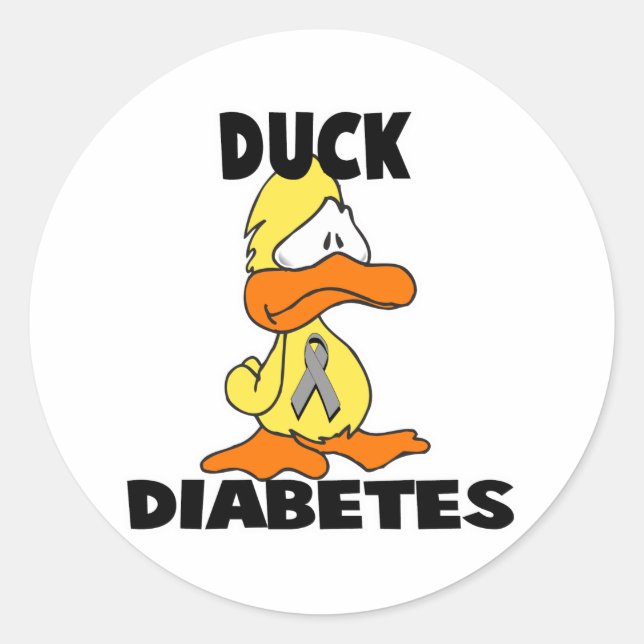 Duck Diabetes Classic Round Sticker (Front)