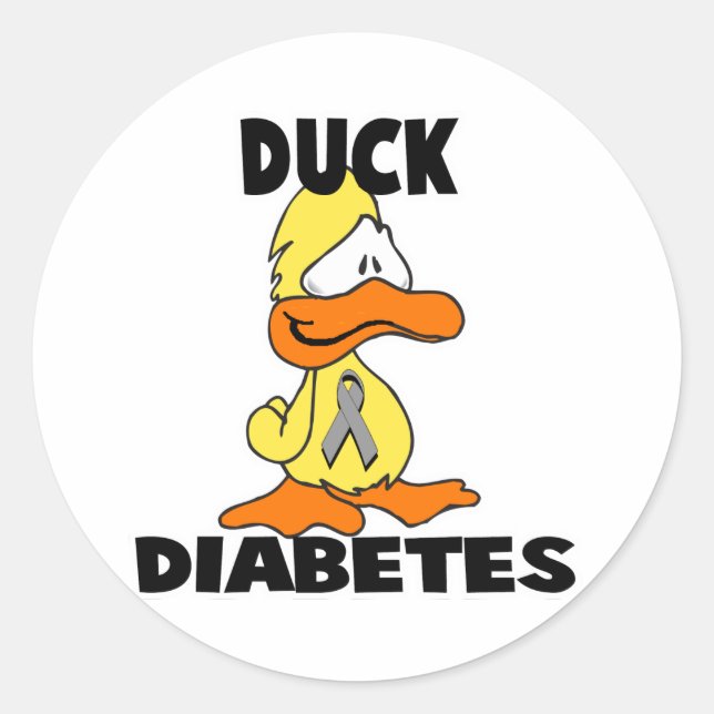 Duck Diabetes Classic Round Sticker (Front)