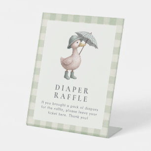 Duck Diaper Raffle Baby Shower Table Top Pedestal Sign