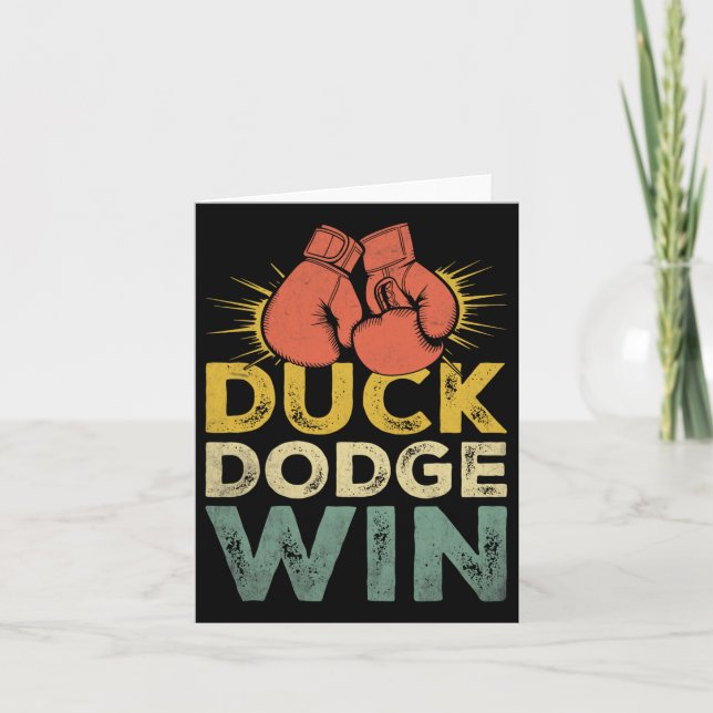 Duck Dodge Win Boxer Sports Strength Gym Athlete B Card (Front)