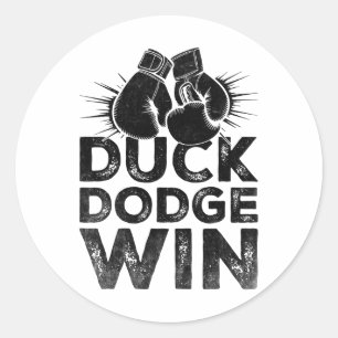 Duck Dodge Win Boxer Sports Strength Gym Athlete B Classic Round Sticker