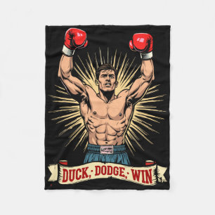 Duck Dodge Win Boxing Champion Spirit  Fleece Blanket
