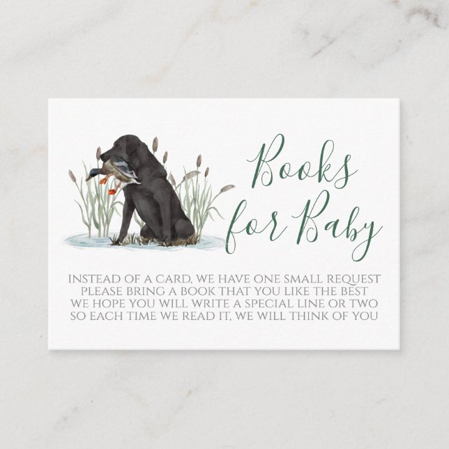 Duck Dog Baby Shower Green Book Request Card (Front)