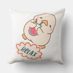 Duck Drinking Juice Relax Throw Pillow