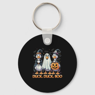 Duck Duck Boo Funny Halloween Costume Duck  Keychain