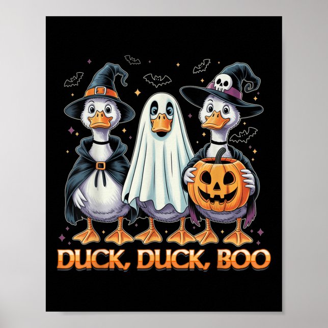 Duck Duck Boo Funny Halloween Costume Duck  Poster (Front)