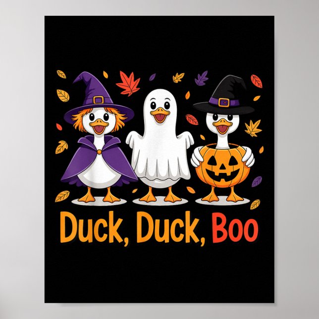 Duck Duck Boo Funny Halloween Costume Duck  Poster (Front)