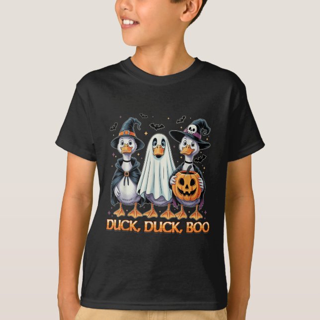 Duck Duck Boo Funny Halloween Costume Duck  T-Shirt (Front)