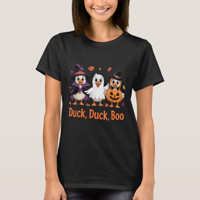 Duck Duck Boo Funny Halloween Costume Duck  T-Shirt (Front)