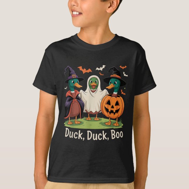 Duck Duck Boo Funny Halloween Costume Duck  T-Shirt (Front)