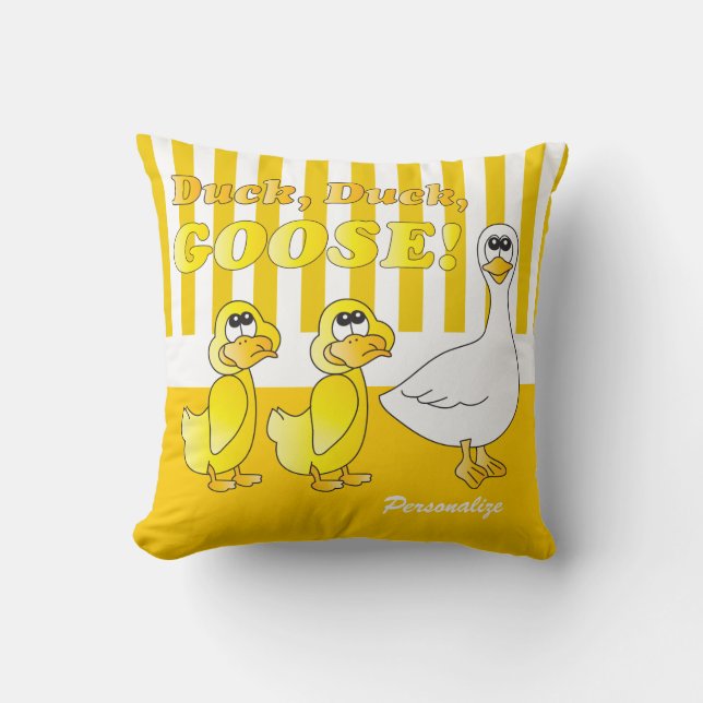 Duck, Duck, Goose Baby Nursery Theme Throw Pillow (Front)