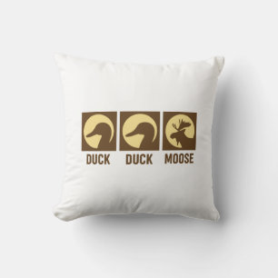 Duck Duck Moose Throw Pillow