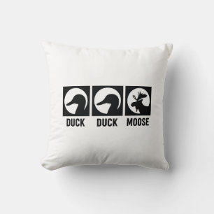 Duck Duck Moose Throw Pillow