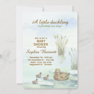 Duck & Ducklings baby shower invitation