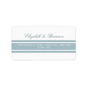 Duck Egg Blue Modern Wedding Label