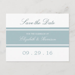 Duck Egg Blue Modern Wedding Save The Date Announcement Postcard
